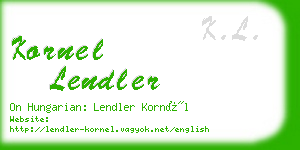 kornel lendler business card